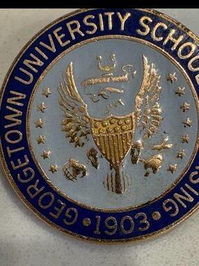 Georgetown University 1903 School of Nursing Pin - Blue & Gold Enamel